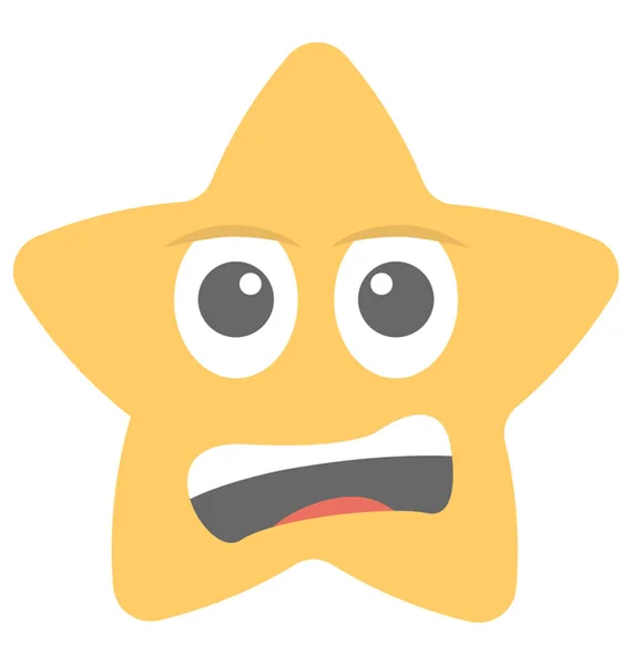 Surprised Confused Expression Emoticon Icon — Stock Vector