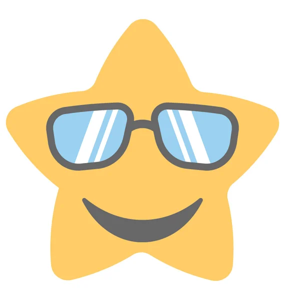 Sebuah Emoticon Memakai Kacamata Dingin - Stok Vektor