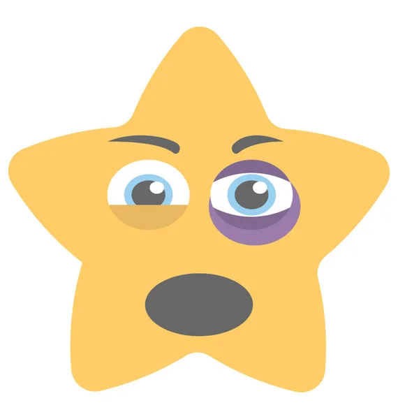 Sebuah Emoji Mata Hitam Menunjukkan Pembengkakan Mata - Stok Vektor