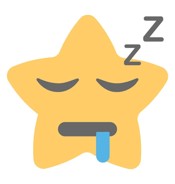 Ronquidos Cara Emoticono Dormido — Vector de stock