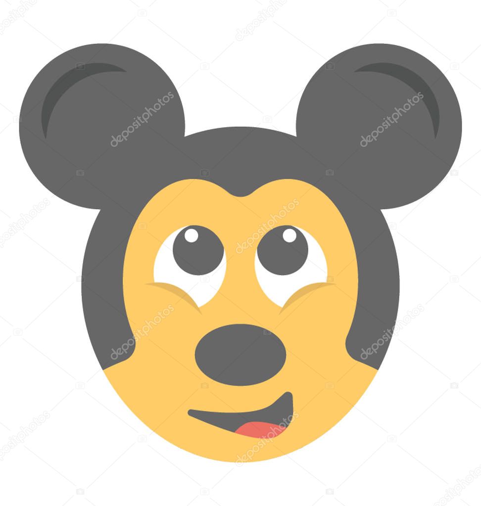 Cartoon appearance mickey mouse flat emoticon 