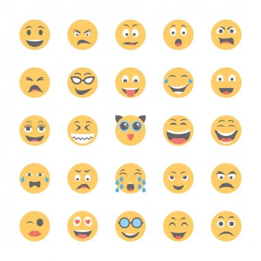 7 gülen düz Icons Set