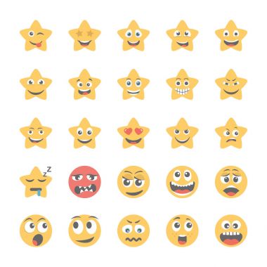 42 gülen düz Icons Set