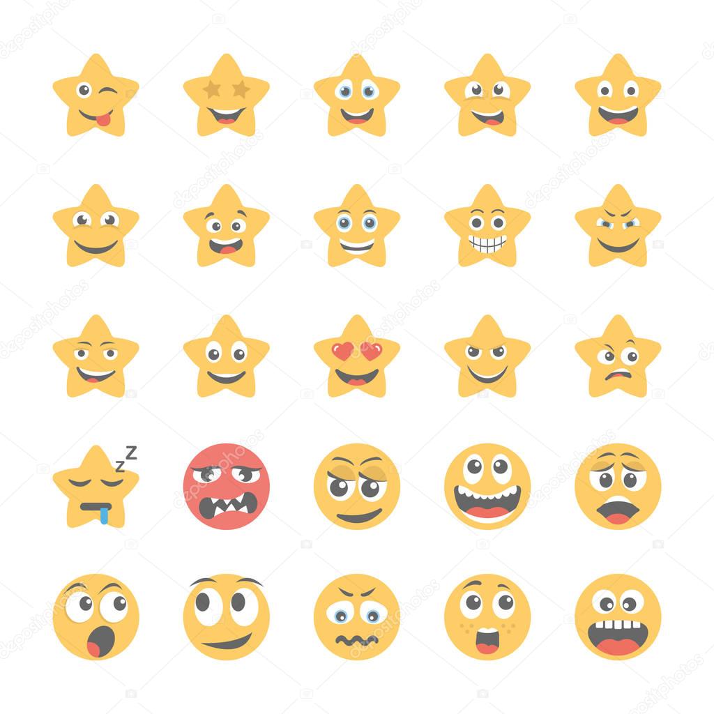Smiley Flat Icons Set 42