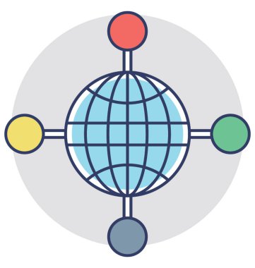 Dünya Dünya uluslararası iş için internet tasarım simgesiyle 