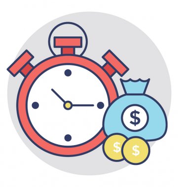 Saat ve para çuval gösteren kavram zaman paradır