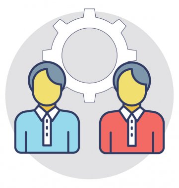 İki kişi ve bir karikatür gösteren yönetimi kavramı