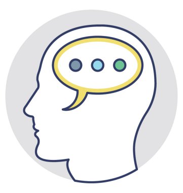 Bir kişi beynin, mesaj kabarcık kavramı sashaying planlama