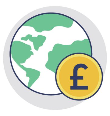 Küre küresel ticaret bayraklarında para birimi ile