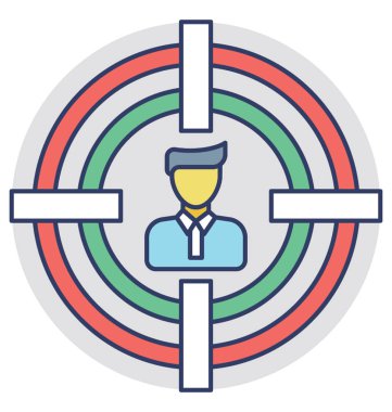 Hedef pazarın düz simgesi tasarım