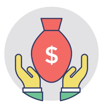 Bayraklarında fon para holding eller çuval