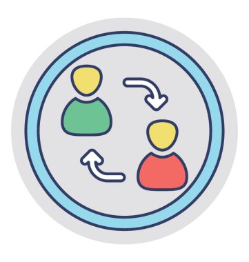 Kişisel bağlantı düz tasarım simgesi 