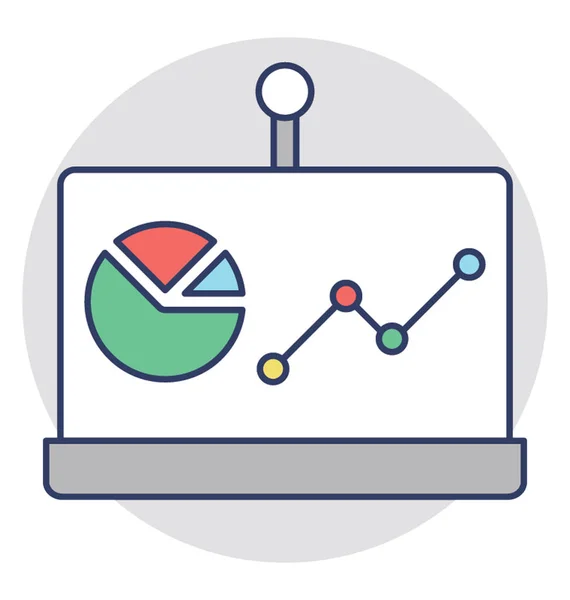 Flip Chart Graphs Representing Presentation — Stock Vector