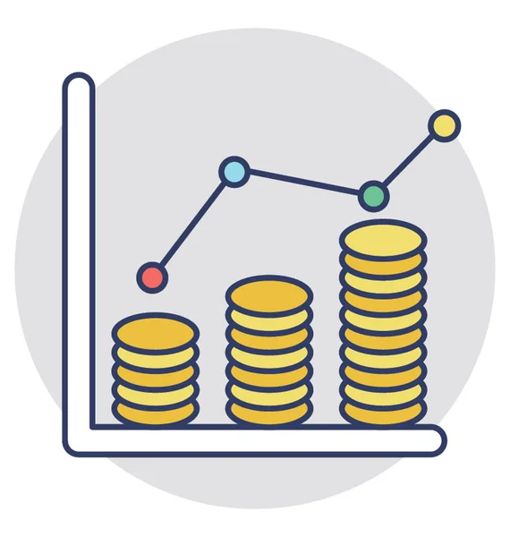 Halom Érmék Grafikus Ábrázolás Látható Eredmény — Stock Vector