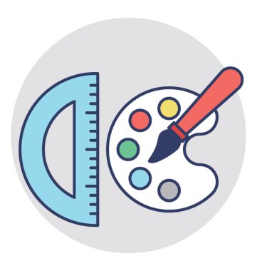 Grafik tasarım konsepti sunan sanat malzeme 