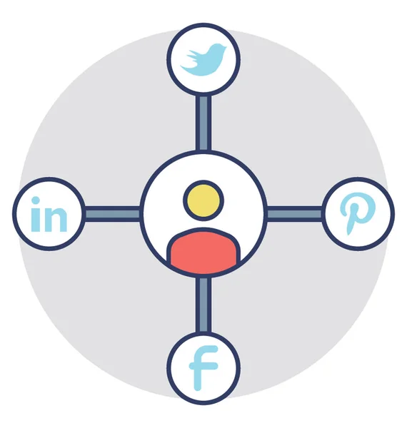 オンライン社会キャンペーン ネットワーク構造 — ストックベクタ