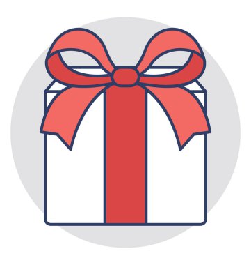 Güzel hediye paketi ile sarılı şerit ve yay