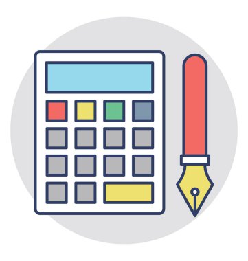 Bir hesap makinesi ile kalem kavramı hesapları yönetimi