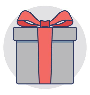 Sarılı şerit yay ile bir hediye kutusu