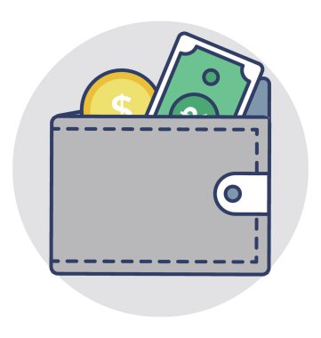 Doları banknot ve Doları para dolu bir cüzdan