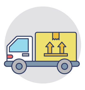 Bir kamyon sevk irsaliyesi büyük karton kutu kavramı ile, 