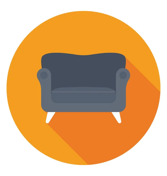 Assento Sofá Confortável Assento Único — Vetor de Stock