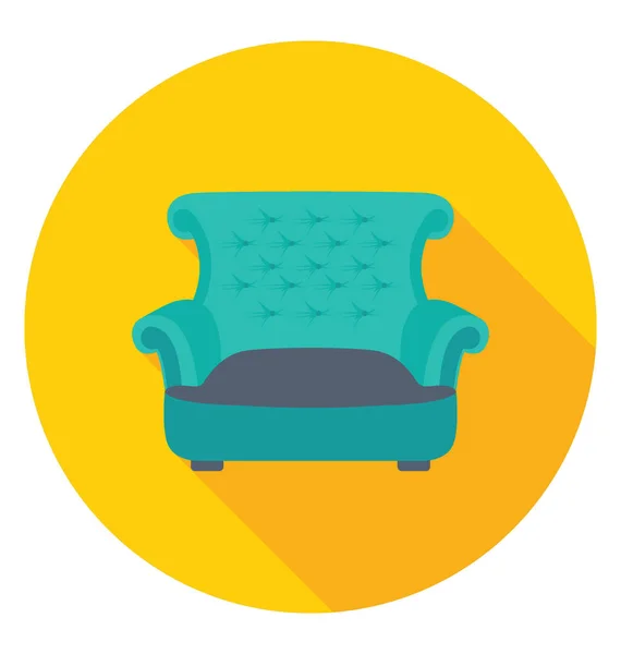 Comfortable Old Style Design Single Sofa Seat — Stock Vector