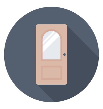 İç tek kapı düz tasarım simgesi 