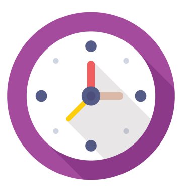 Yuvarlak mor duvar saati 