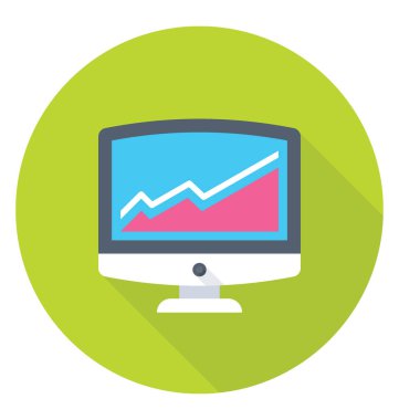 Grafik rapor bilgisayar monitör ekranında temelli veri