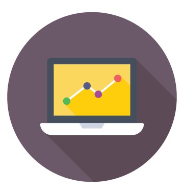 Dizüstü ekran konsepti web Analytics noktalı çizgi grafikte 
