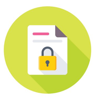 Asma kilit kavramı, veri şifreleme ile bir belge