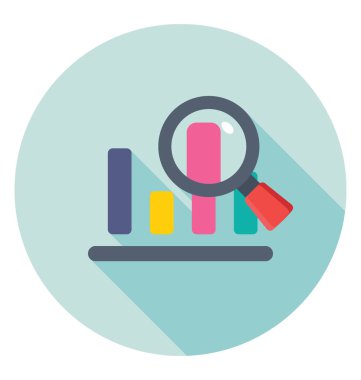 Bir sütun grafik ilerleme analiz kavramı Büyüteç altında