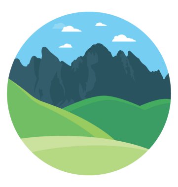 Bir güzel doğal dağ manzara otlak ile 