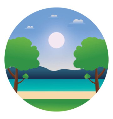 Ağaçlar güzel bir manzara bir plajda 