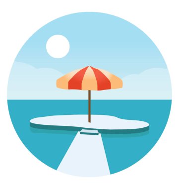 Sahil plaj şemsiyesi ile 