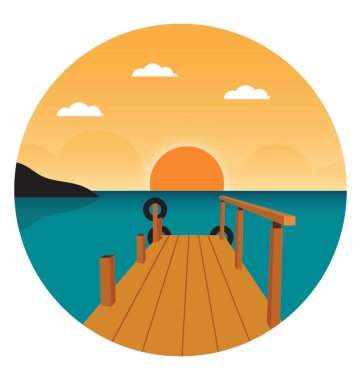 Düz simgesi tasarım bir Beach 