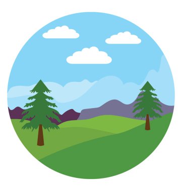 Ağaçlar ve bulutlar, çayır çimen 