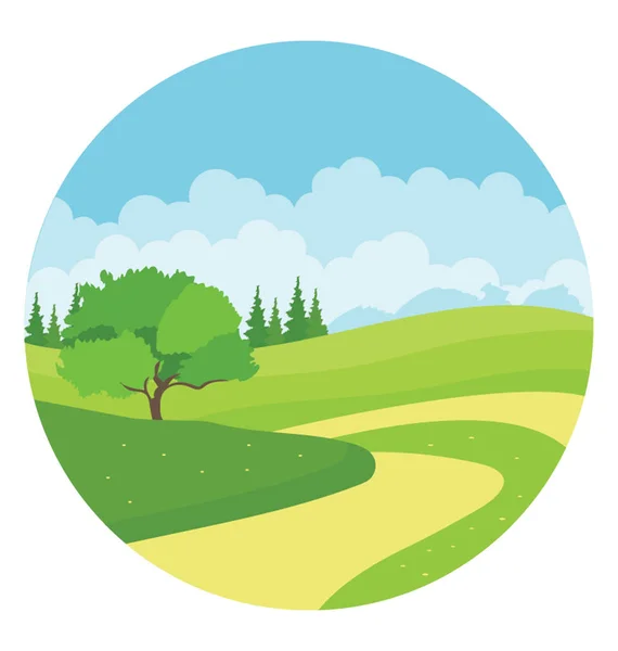 Une Route Des Fins Agricoles Forestières — Image vectorielle