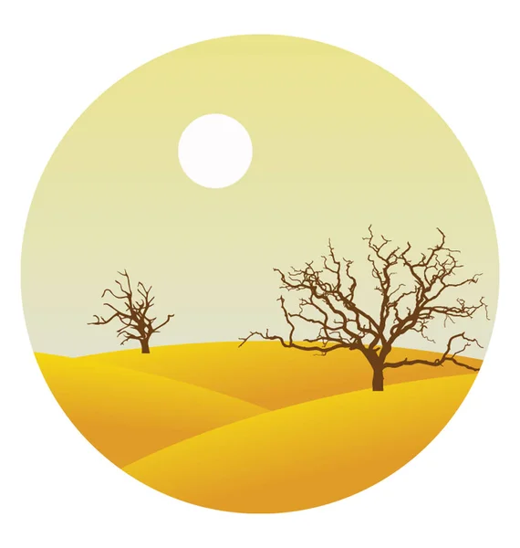 Vall Med Solen Och Träd — Stock vektor