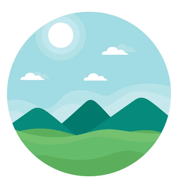 Hermoso Paisaje Natural Montaña Con Pastizales — Vector de stock