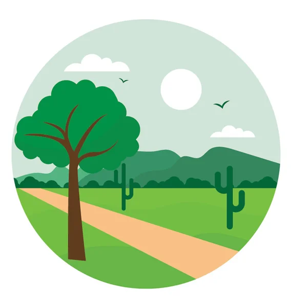 Camino Para Fines Agrícolas Forestales — Vector de stock