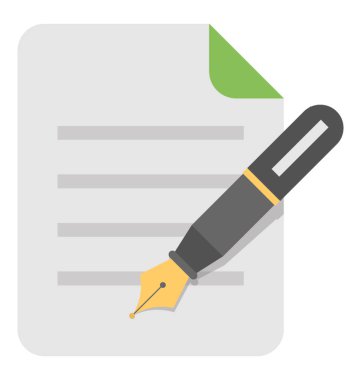 Klasik dolma kalem kavramı yazma ile boş bir sayfa