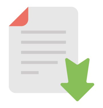 Dosya karşıdan yükleme aşağı okları kavramı ile biraz açık belge sayfası 