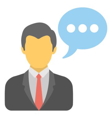 Sohbet kabarcık kavramı iletişimin profesyonel bir adamla