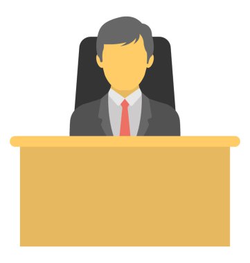 Oturduğu masanın arkasında oturan bir işadamı