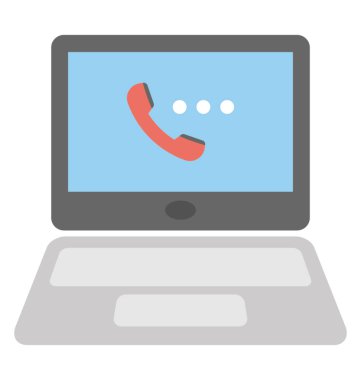 Canlı telefon görüşmesi ile bir dizüstü bilgisayar ekran 