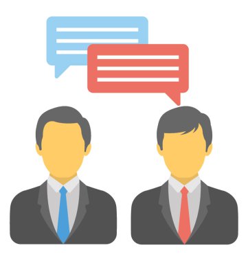 İletişimin iki sohbet kabarcıklar kavramı ile iki profesyonel kişi