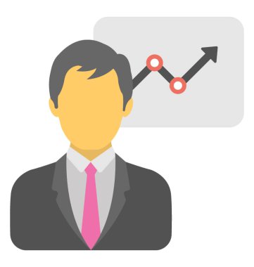 Bir adam iş sunumu gelir büyüme için sunan 