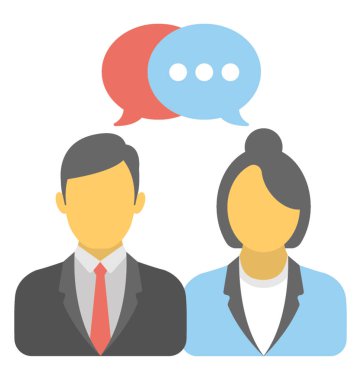 Bir adam ve kadın birbirleriyle iletişim kavramını iletişim kurmak